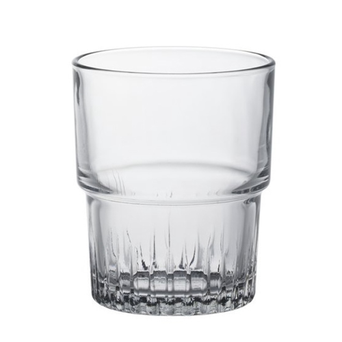 dieses transparente 20 cl Empilable Tumbler Glas kann sowohl bedruckt als auch graviert werden